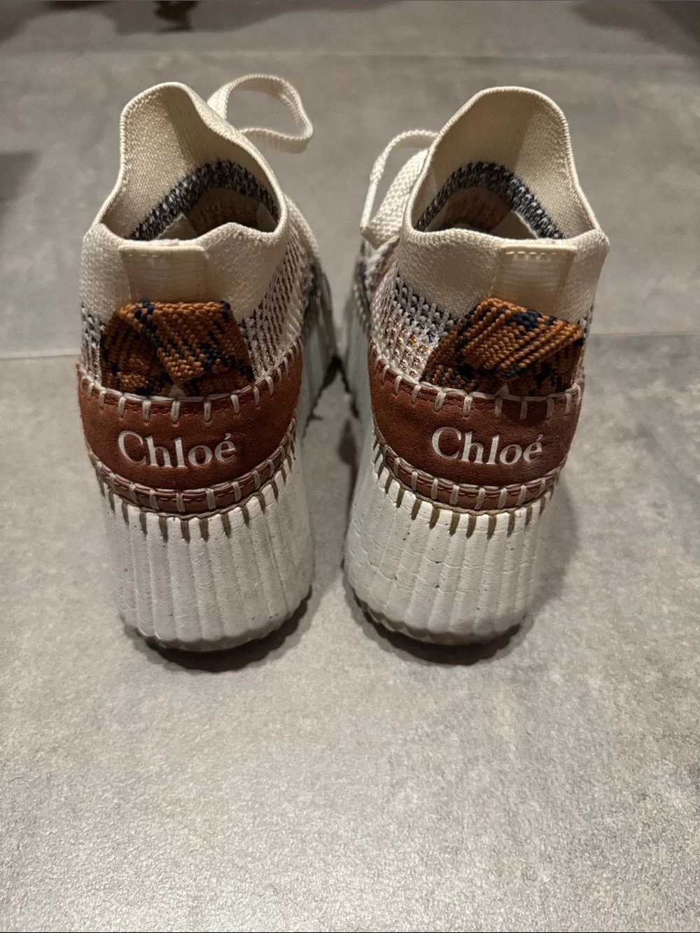 Chloe Nama 80mm Knit Platform Sneaker size 36